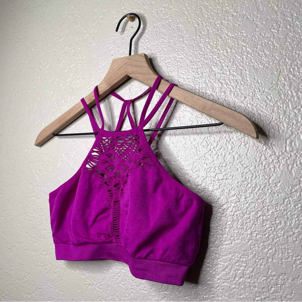 NWOT Victoria’s Secret Women's Bralette Halter Seamless Cutout Magenta Purple - Picture 3 of 10